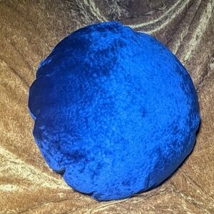 NWT Threshold Navy Cobalt Blue Round Boho Velvet Decorative Pillow